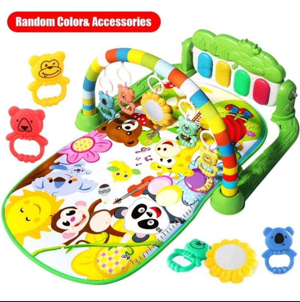 Colorful Baby Play Gym with Hanging Toys Green Piano Mat. Paminovo Us Wearhouse - Picture 2 of 3